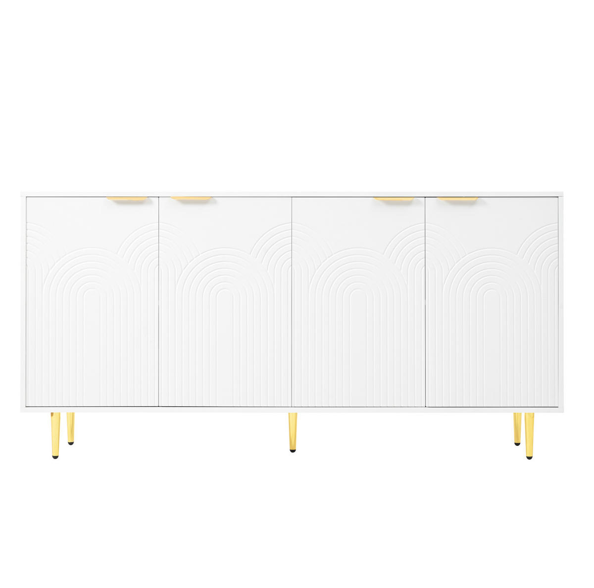 SIDEBOARD 160/40/80 cm aus MDF und Holzwerkstoff mit 4 Türen Weiß - Weiß, Holzwerkstoff (160/80/40cm) - Modenvie