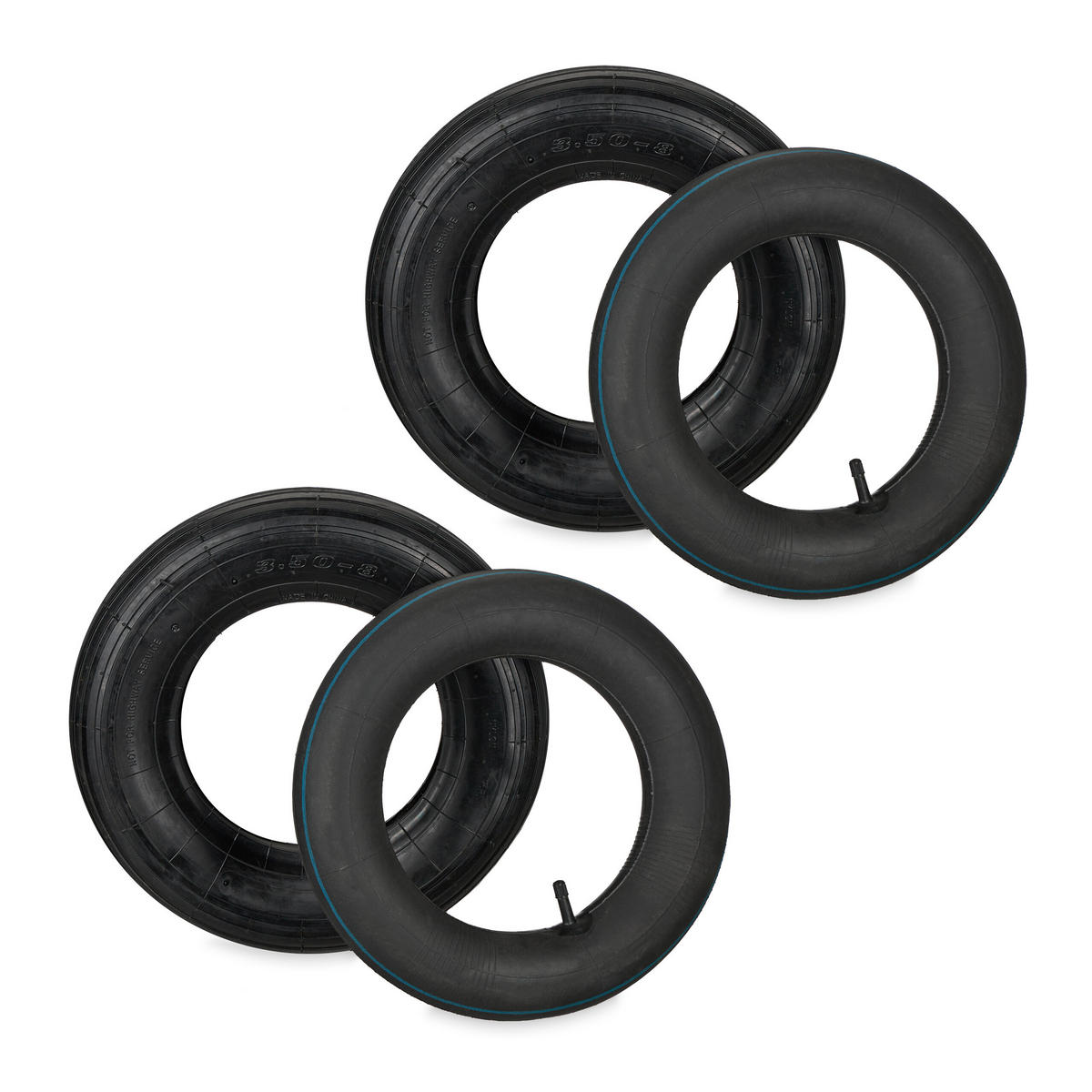 2xSCHUBKARRENRAD - Schwarz, Kunststoff (37/37/8.5cm) - Relaxdays