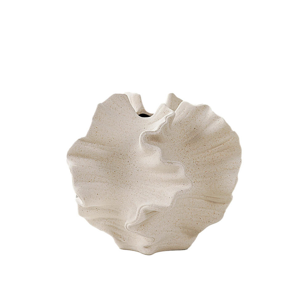VASE 20 x 20 x 17 cm Keramik - Beige, Keramik (17cm) - LIBRATON
