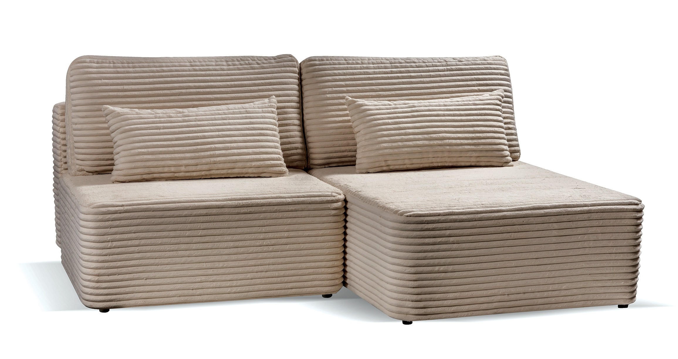 ECKSOFA Amsterix Beige, mit Schlaffunktion - Beige, Textil (213/158cm) - Bettso