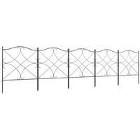 GARTENZAUN DE-18046 5-teilig, dekorativ Schwarz - Schwarz, Metall (1/62cm) - ComfortXL