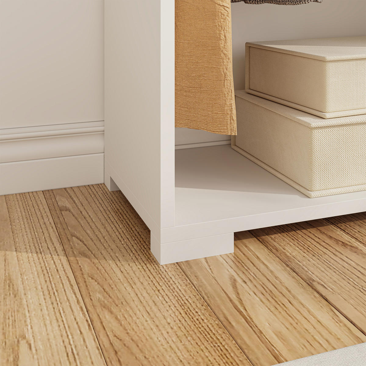 KLEIDERSCHRANK Nesbyen - Weiß, Holzwerkstoff/Kunststoff (90/126/30cm) - [en.casa]