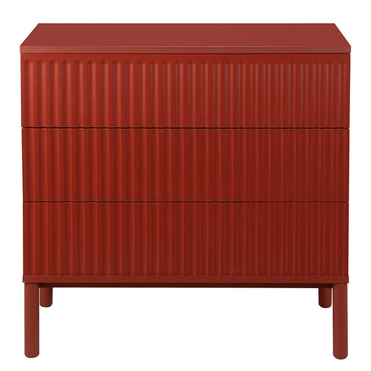 KOMMODE - Teilmassivholz - Rot, Holz/Holzwerkstoff (80/80/40cm) - home24
