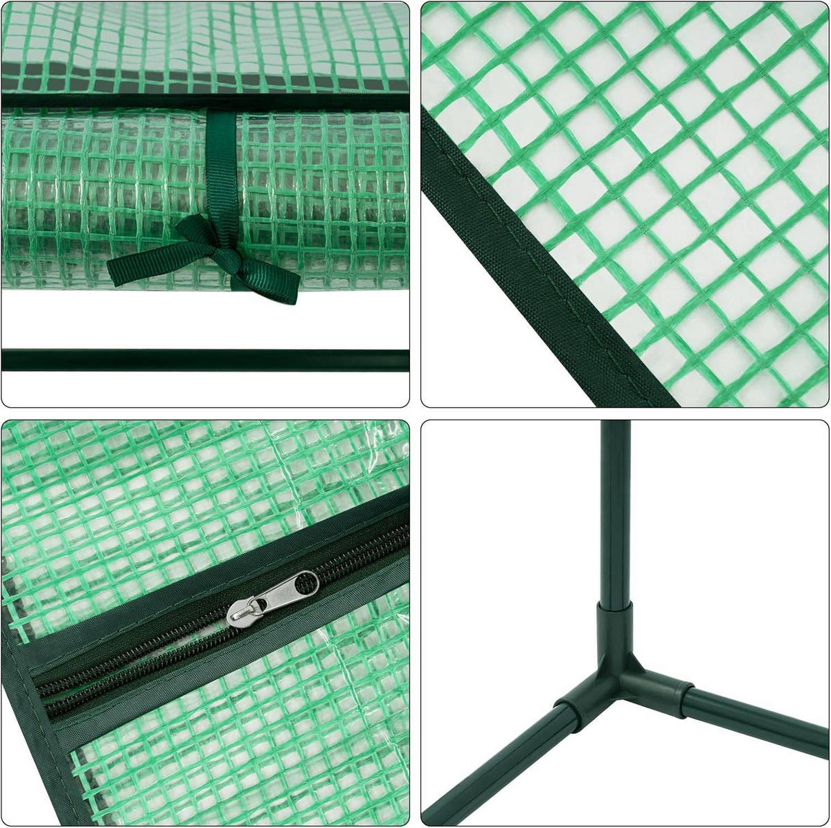 FOLIENGEWÄCHSHAUS, PE Gitterfolie, 130 x 60 x 50 cm - Grün, Textil/Metall (130/50/60cm) - Woltu