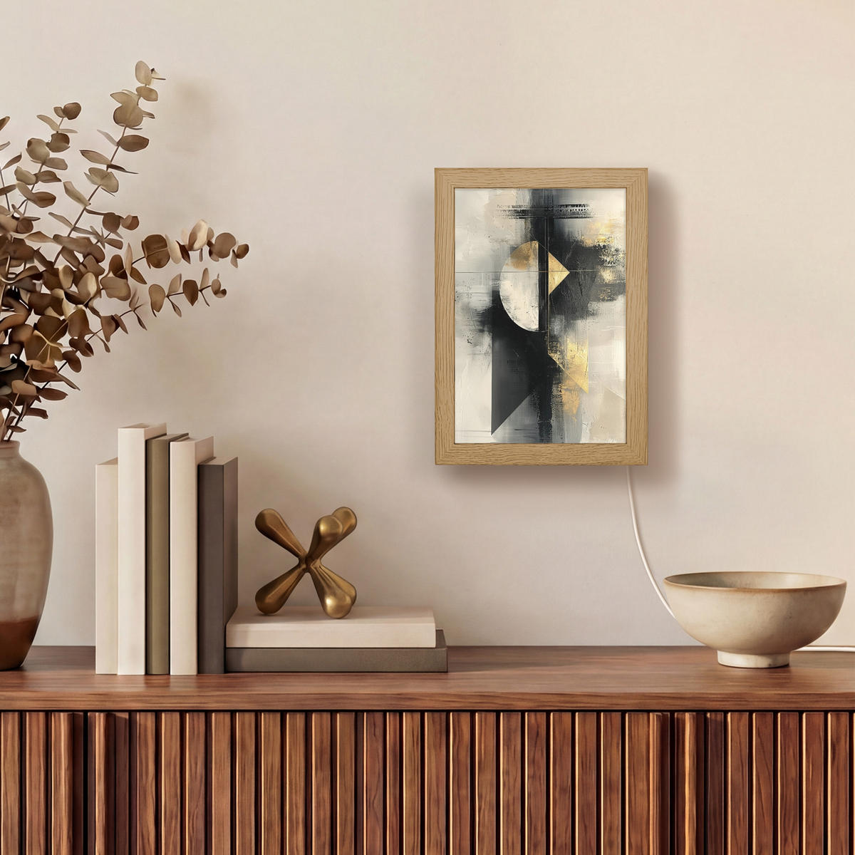 NÁSTĚNNÁ LAMPA Abstraktní - černá - barva - moderní 15x20 cm - šedá, kompozitní dřevo (15/20/8cm) - OnlyWow