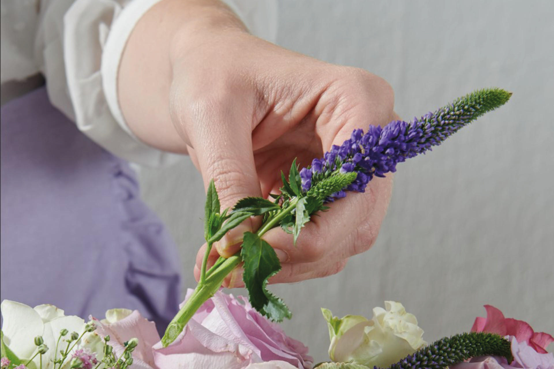 Schnittblumen feststecken