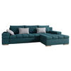 ECKSOFA Bangkok Premium, Seite: Rechts - Türkis/Silberfarben, Holz/Textil (310/175cm) - MIRJAN24