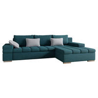 ECKSOFA Bangkok Premium, Seite: Rechts - Türkis/Silberfarben, Holz/Textil (310/175cm) - MIRJAN24
