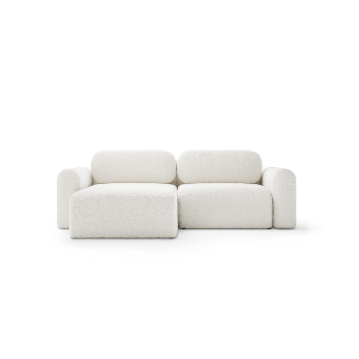 ECKSOFA mit Schlaffunktion Thekla Mini, Creme - Creme, Textil (246/100cm) - Fedve