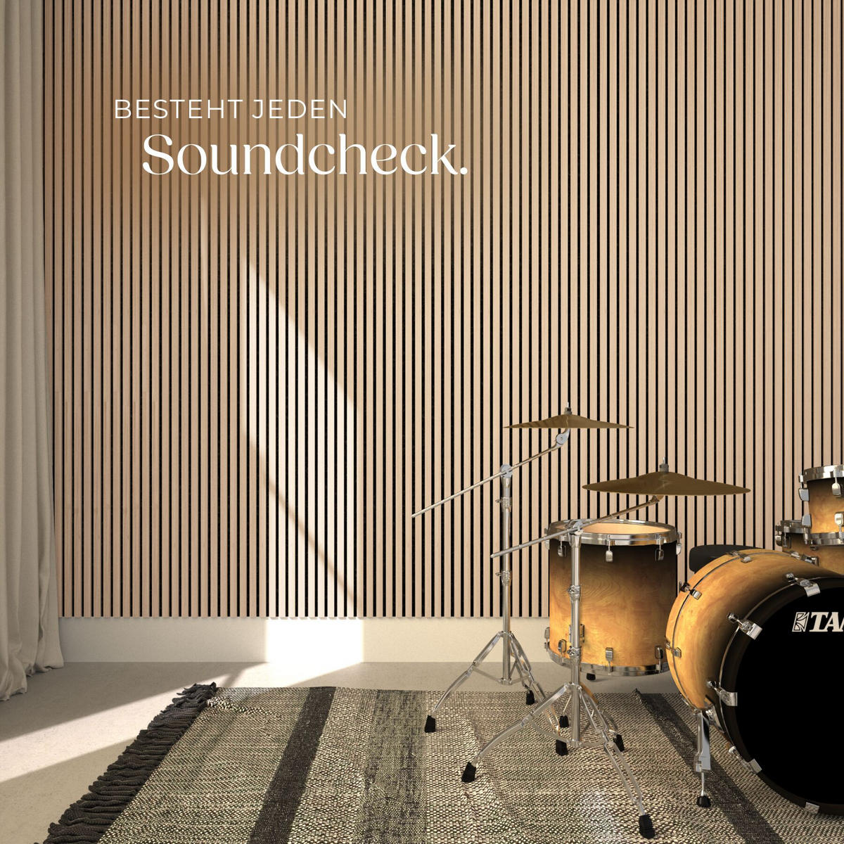 AKUSTIKPANEELE Sonic Wall, je 60 x 120 x 2,1 cm, Größe flexibel anpassbar, Eiche hell - Eichefarben, Holz (60/2.1/120cm) - tectake