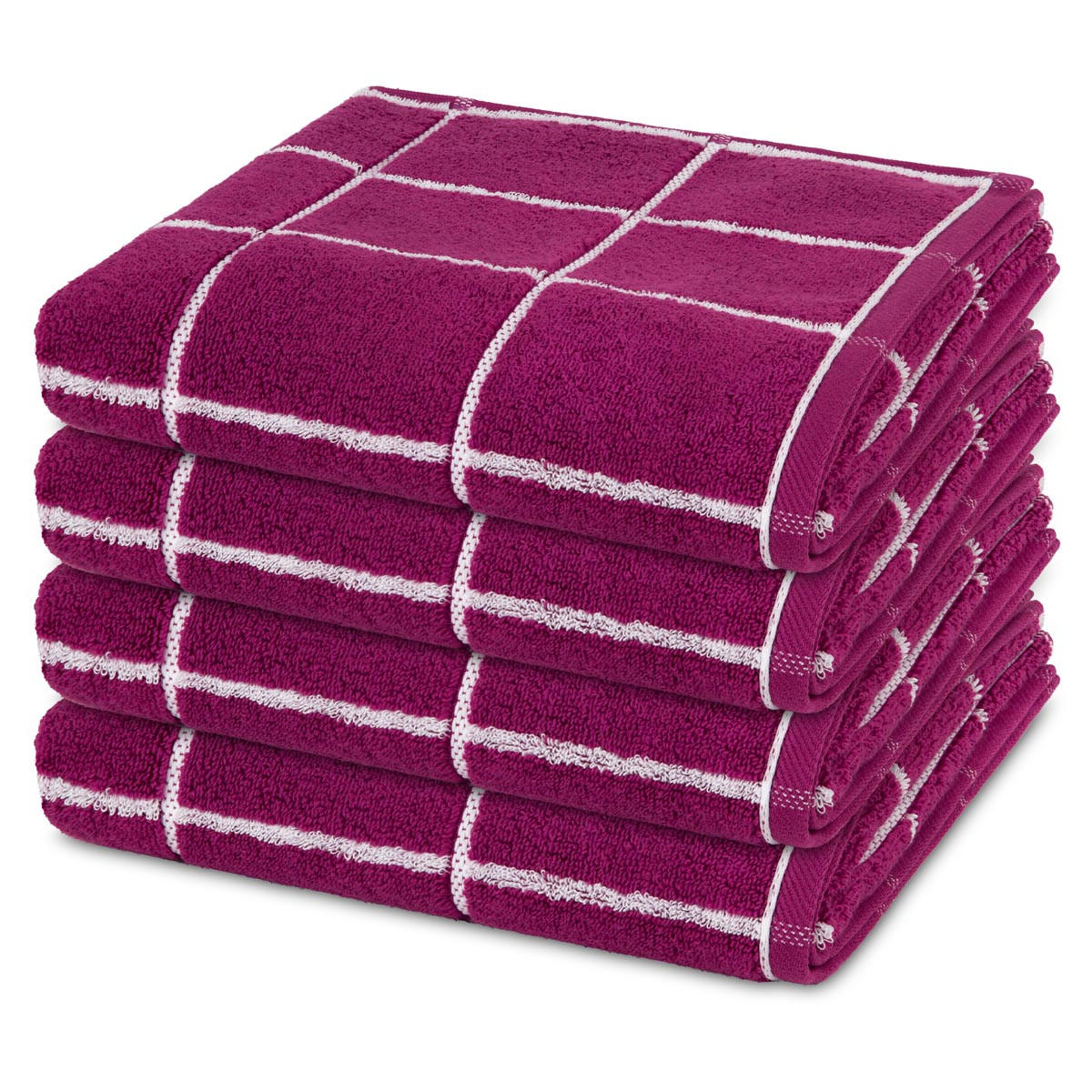 HANDTUCH Sensual Skin Karo 4er-Set - Dunkelgrau, Textil (50/100cm) - Ross