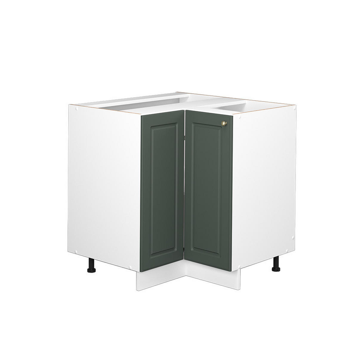 ECKUNTERSCHRANK Fame-Line Grün-Gold Landhaus 80.5 cm ohne AP - Weiß/Grün, Holzwerkstoff (80.5/82/51.6cm) - Vicco