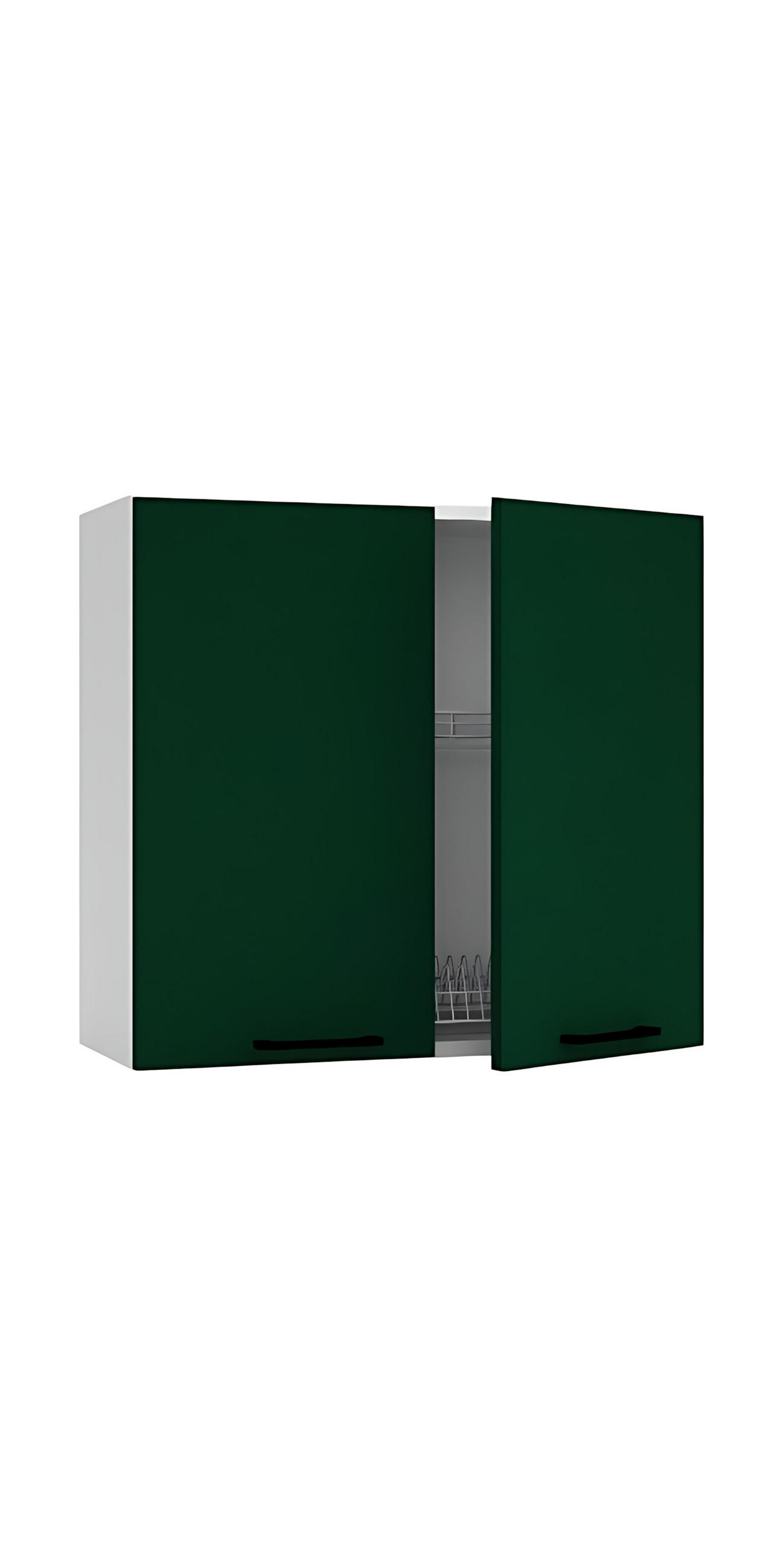 HÄNGESCHRANK mit Geschirrtrockner - W80SU - Morvex - Modernes Design - Dunkelgrün, Holz/Metall (80/72/30cm) - ROYAL24_MARKT