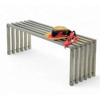 GARTENBANK Edelstahl Wetterfest 115 cm Sitzbank - Silberfarben, Metall (115/43.5/36cm) - DanDiBo