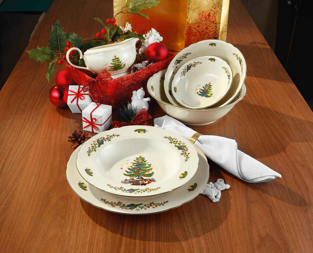 TAFELSERVICE Marieluise Weihnachten bunt 12er Set - Multicolor, Keramik (1/1/1cm) - Seltmann Weiden