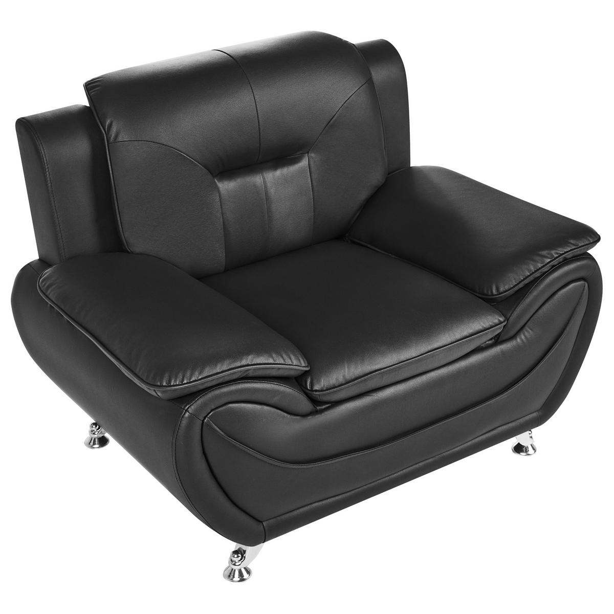FOTOLIU piele ecologică negru Leira - negru, material plastic (111/86/78cm) - Beliani