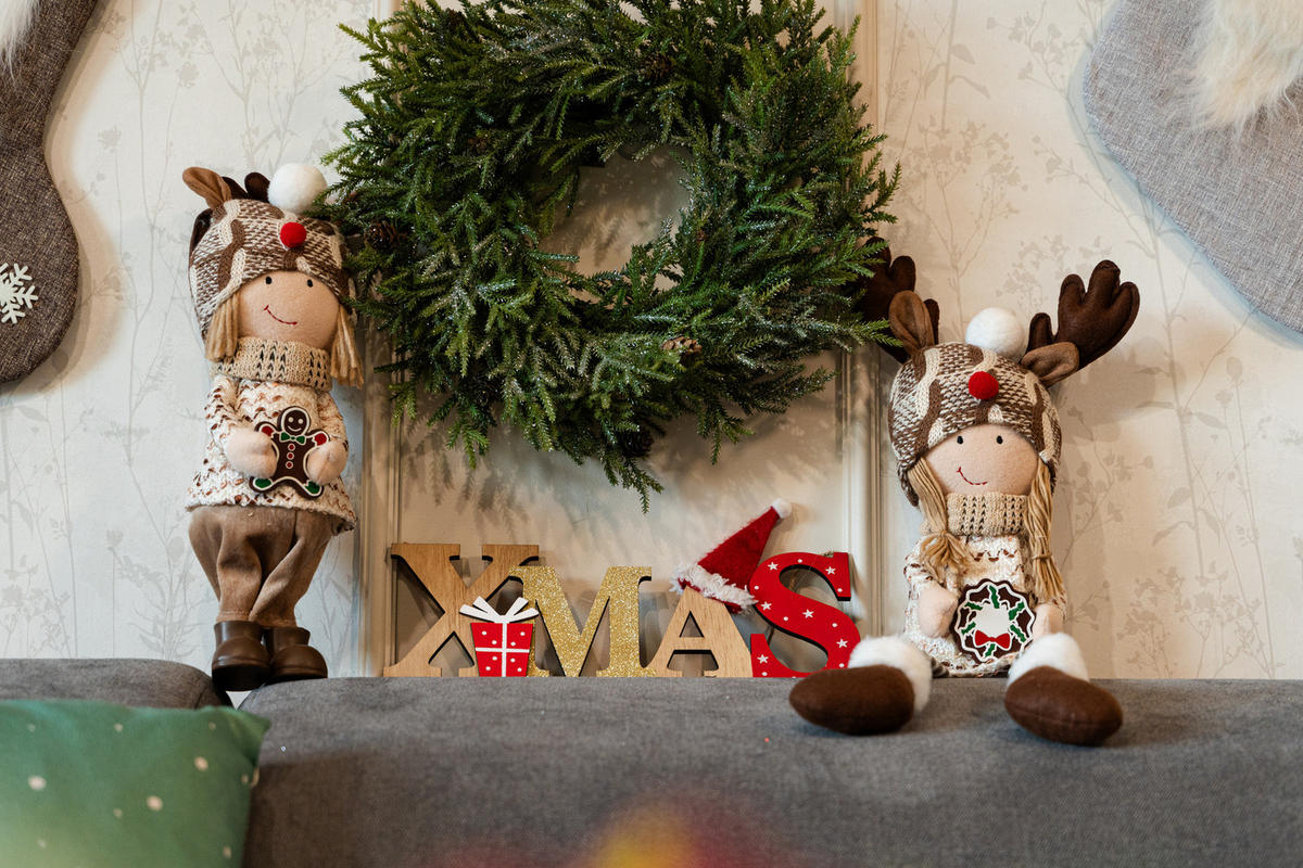 WEIHNACHTSFIGUR aus Plüsch 12/8/51 cm - Beige, Textil (8/51/12cm) - Home Styling Collection