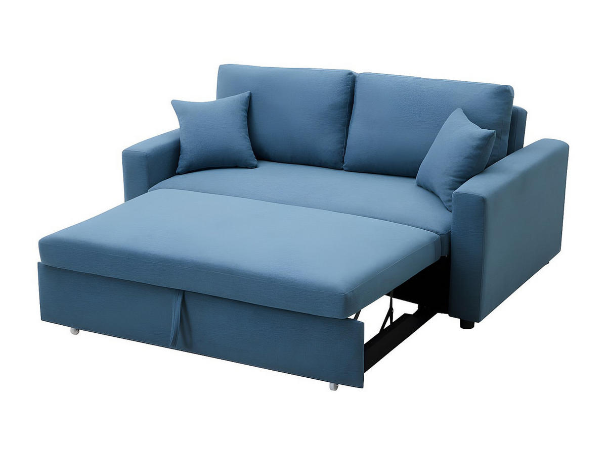 SCHLAFSOFA 3-Sitzer - Stoff - Blau - INIZOR - Blau, Textil (168/85/101cm) - Vente-Unique
