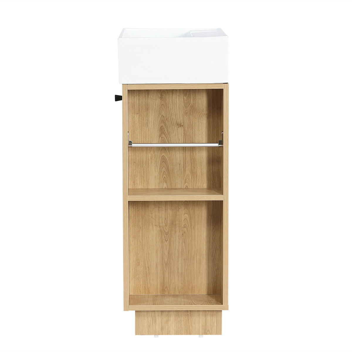 BADEZIMMERSCHRANK Waschbeckenunterschrank Rillenoptik Keramik 55cm - Naturfarben, Keramik (55/87/32cm) - FLIEKS