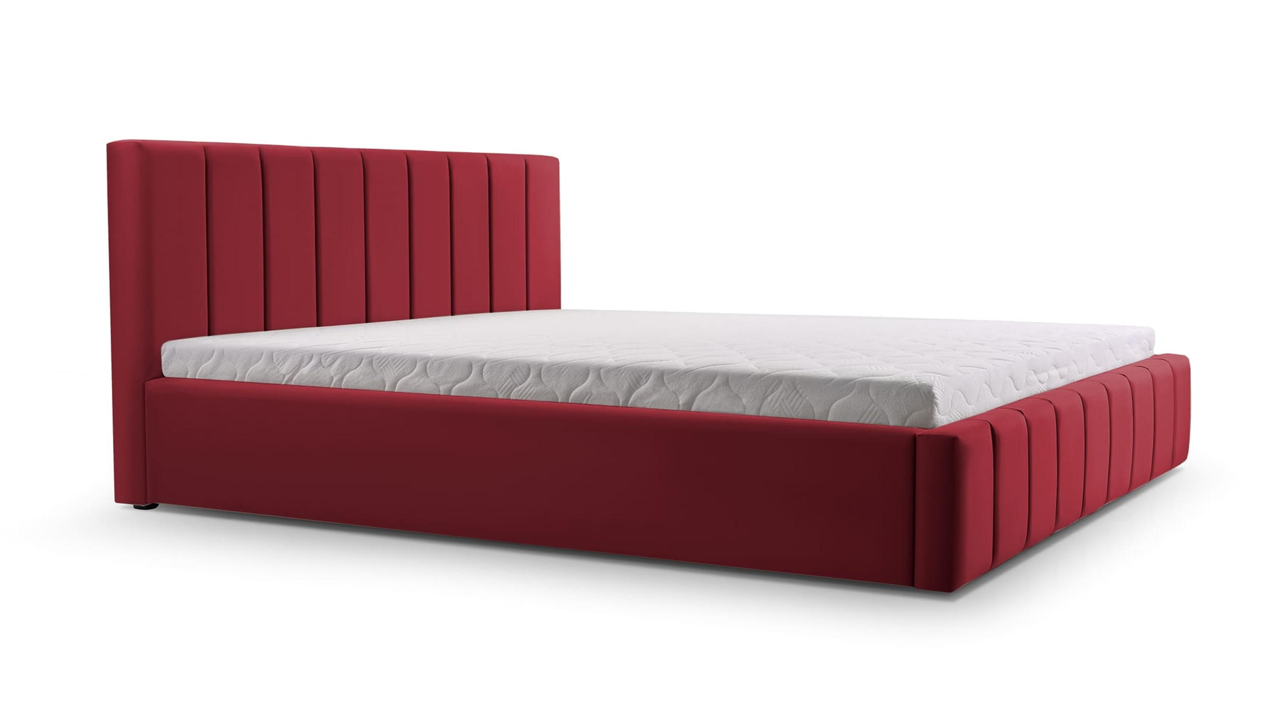 POLSTERBETT Bett 01 - 140x200 - Ruby Red - Weinrot, Holz/Textil (140/200cm) - Möblo