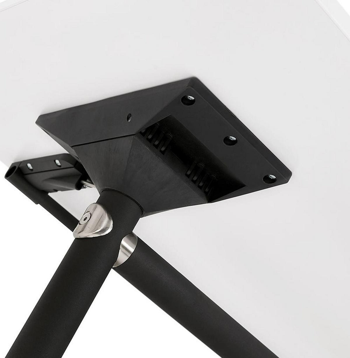 SCHREIBTISCH Klappbar Mit Rollen Faltbar Mobil ZENIXA, Weiß 160x80x73 cm - Schwarz/Weiß, Holz/Metall (80/160/73cm) - KADIMA DESIGN