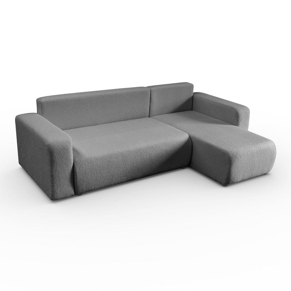 ECKSOFA VESPO L mit Schlaffunktion und Bettkasten - Graphitfarben, Textil (247/143cm) - Lookway
