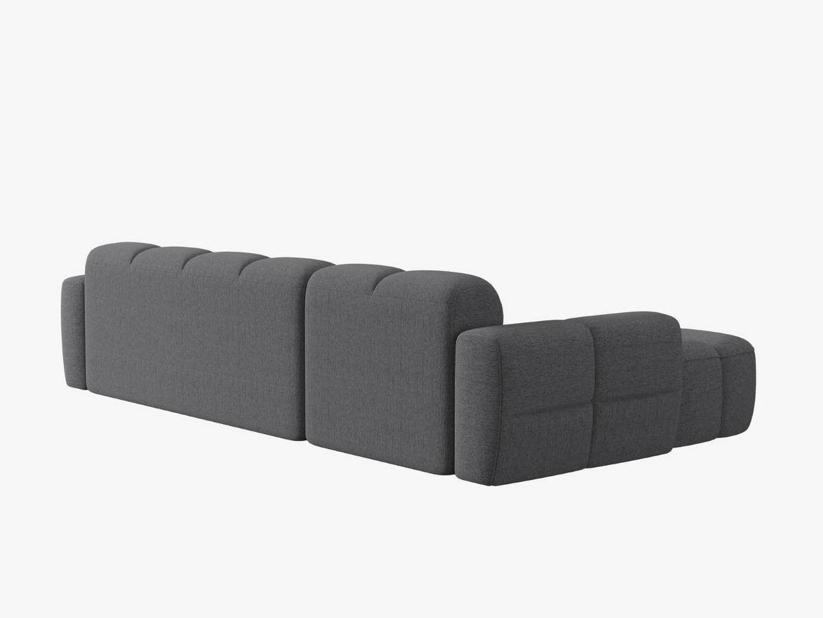 ECKSOFA links Lisa aus strukturiertem Stoff grau 4 Sitzplätze - Grau, Textil (170/310cm) - Micadoni