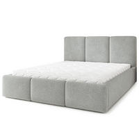POLSTERBETT MORENA Q 180x200 cm mit Bettkästen - Hellgrau - Hellgrau, Holz (180/200cm) - MASSENO