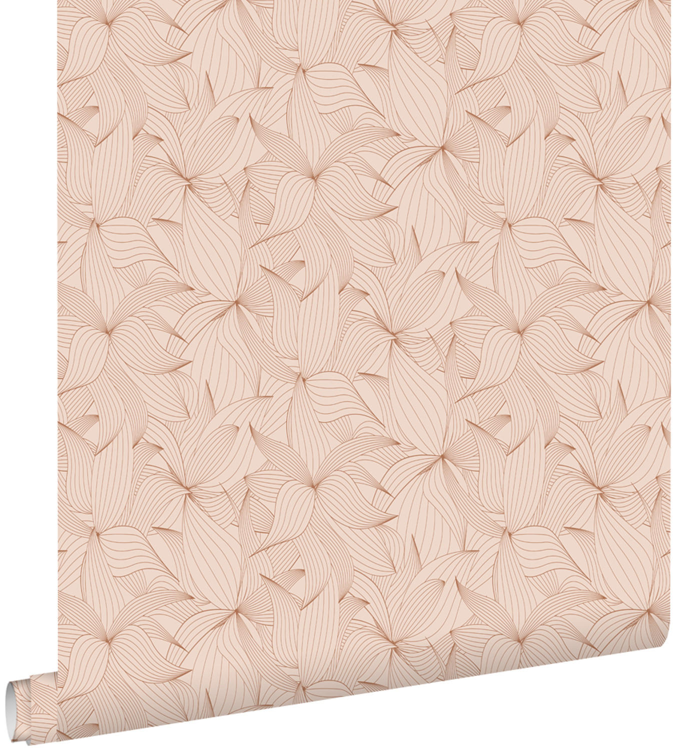 TAPETE gezeichnete Blätter 50 x 900 cm - Pink, Papier (50/900cm) - ESTAhome