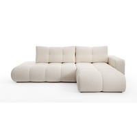 ECKSOFA DUCA R-S Beige Jersey mit Schlaffunktion - Beige, Holz (266.5/266.5cm) - MASSENO