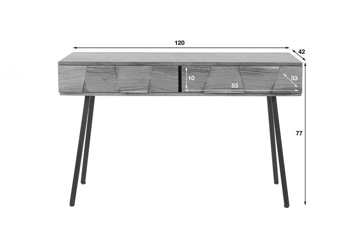 KONSOLENTISCH ANYL Braun Holz - Schwarz/Braun, Holz (40/125/77cm) - KAWOLA