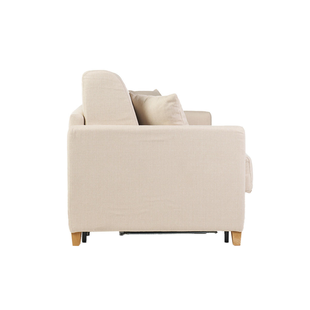 SCHLAFSOFA 3-Sitzer Skandinavisch Beige Matratze 18 cm SKANDY - Beige, Textil (99/92/176cm) - Miliboo