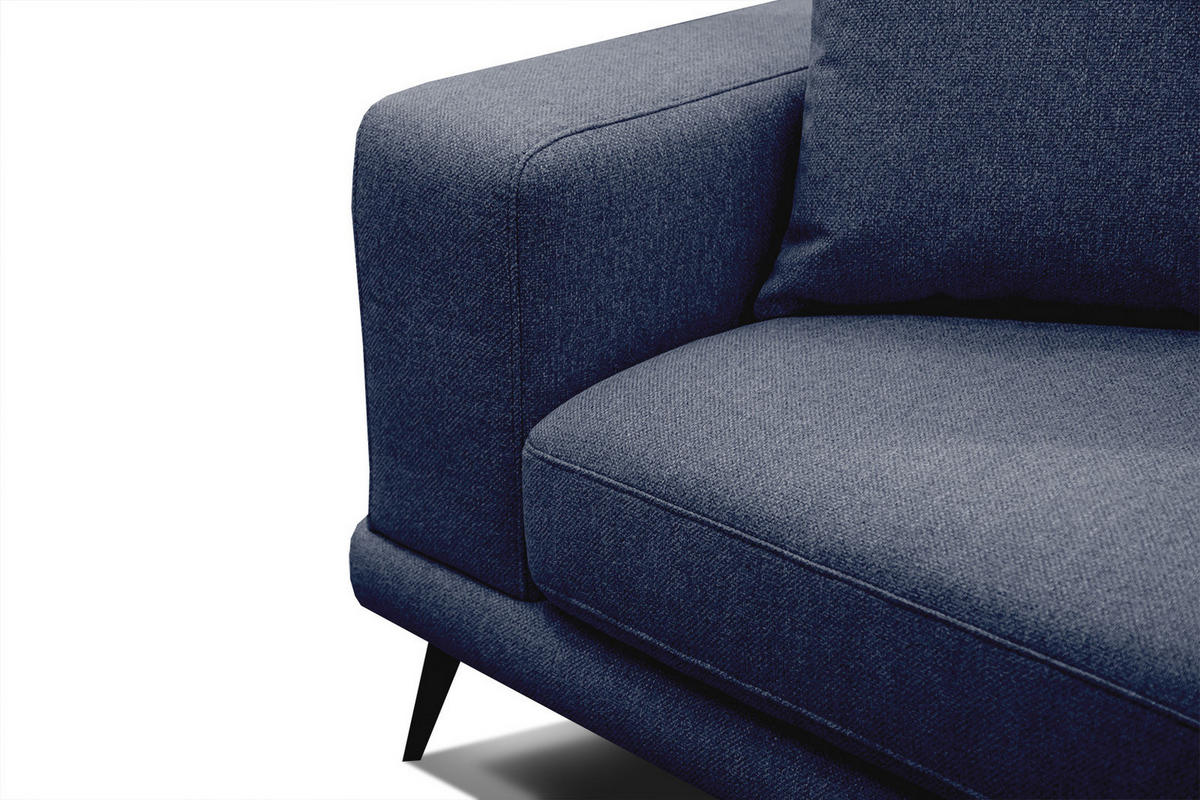 SOFA MEDIOLANE 3-Sitzer, dunkelblau - Dunkelblau, Holzwerkstoff/Textil (233/87/96cm) - Courtois Laville