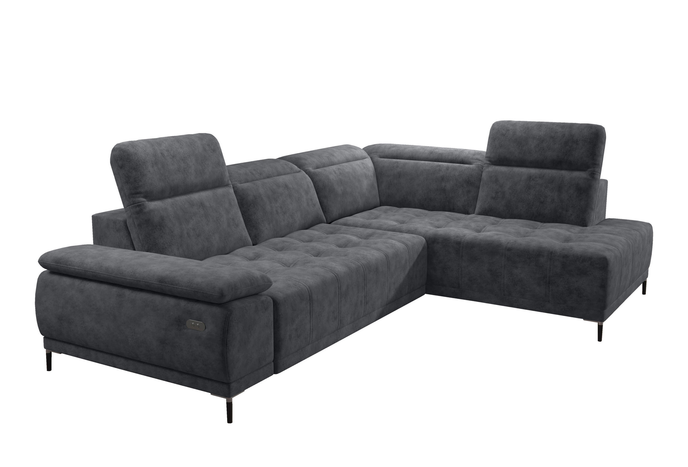 ECKSOFA FOCUS XL L-förmig Konfiguration freistehend RECHTS 352x204x98cm Grey - Grau, Holz/Textil (352/204cm) - DomoHome