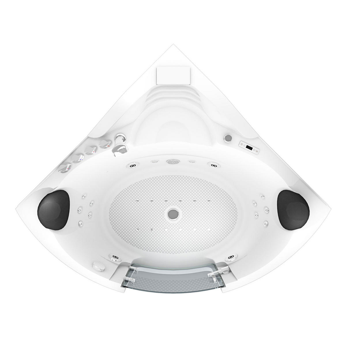 WHIRLPOOL Badewanne Wanne W60H-TH-SC 140x140cm mit Tür - Weiß, Glas/Kunststoff (140/70/140cm) - AcquaVapore by Sandra Jentho