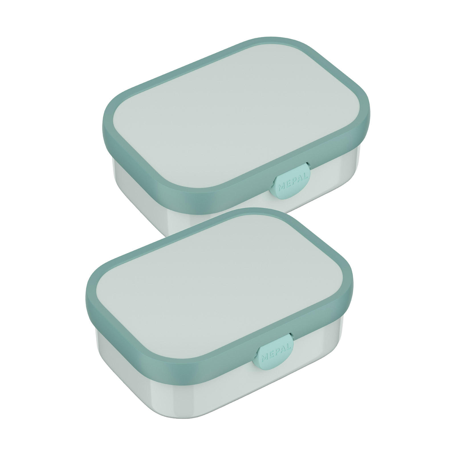 BROTDOSEN MIT EINSATZ & GABEL Campus Cool Mint 700 ml 2er Set - Mintgrün, Kunststoff (13.2/6.1/17.8cm) - Mepal