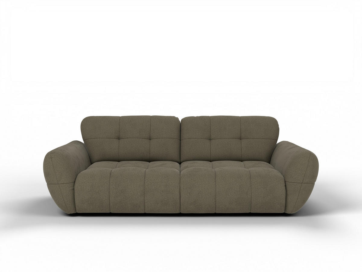 BIGSOFA Vannes Chenille Grau 272/134/68 cm - Dunkelgrau, Kunststoff/Textil (272/68/134cm) - foamnova