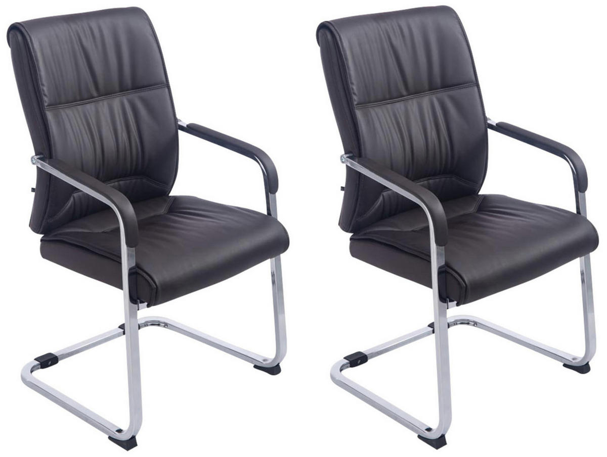 SCHWINGSTUHL 2er Set Lederlook braun - Braun, Textil/Metall (58/102/65cm) - CLP