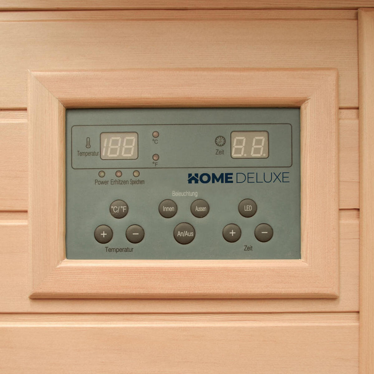 INFRAROTKABINE mit Vollspektrumstrahler REDSUN M - 120 x 105 cm für 2 Personen - Braun, Holz (120/190/105cm) - Home Deluxe