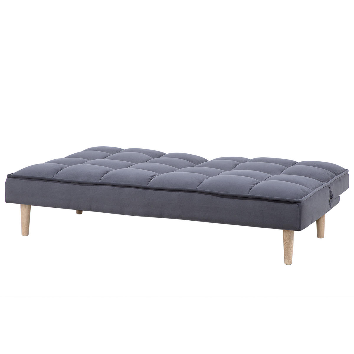 3-SITZER-SCHLAFSOFA dunkelgrau Siljan - Hellbraun/Grau, Textil (177/80/80cm) - Beliani