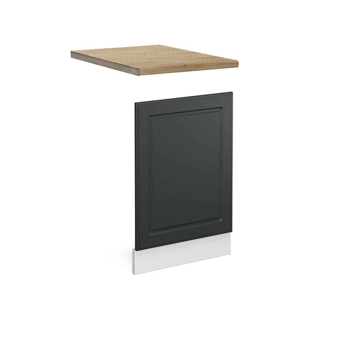 FRONTBLENDE R-Line Anthrazit Landhaus 45 cm, AP Eiche - Dunkelgrau/Anthrazit, Holzwerkstoff (45/57.2/1.6cm) - Vicco