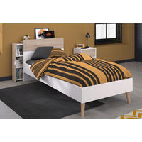 JUGENDZIMMER weiß, Eiche, Komplett-Set 3-teilig mit Stauraum - Eichefarben/Silberfarben, Holzwerkstoff/Kunststoff (95/79/206cm) - Parisot Meuble