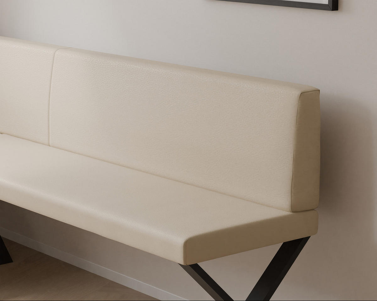 ECKBANK links VERO X Kunstleder glatt, 128/168 cm Beige - Beige, Kunststoff/Textil (128/168cm) - Idohome