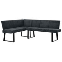 ECKBANK Velto 203x162 cm, mit Metallbeinen, Raven-Stoff, Anthrazit - Anthrazit/Schwarz, Metall (203/162cm) - Beautysofa