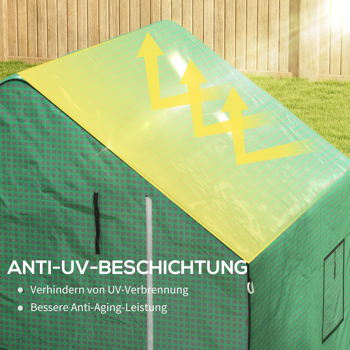 ERSATZFOLIE Gewächshausfolie, Grün - Grün, Kunststoff (143/190/140cm) - Outsunny