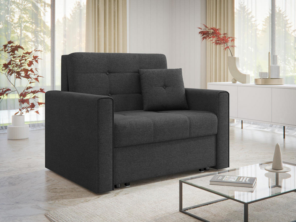 SCHLAFSOFA Viva Lux I - Anthrazit, Holz/Textil (103/85/98cm) - MIRJAN24