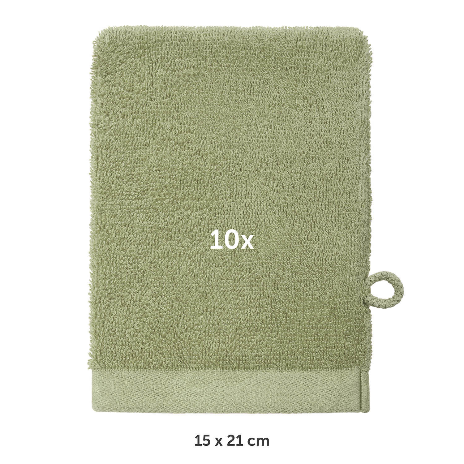 WASCHLAPPEN 10er-Set, 10x Waschlappen 15/20 cm, Hellgrün - Hellgrün, Textil (15/20cm) - Blumtal