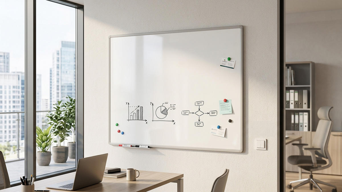 WHITEBOARD - EXPO Alurahmen 120x90cm - Weiß, Metall (120/90/1.6cm) - ALLboards