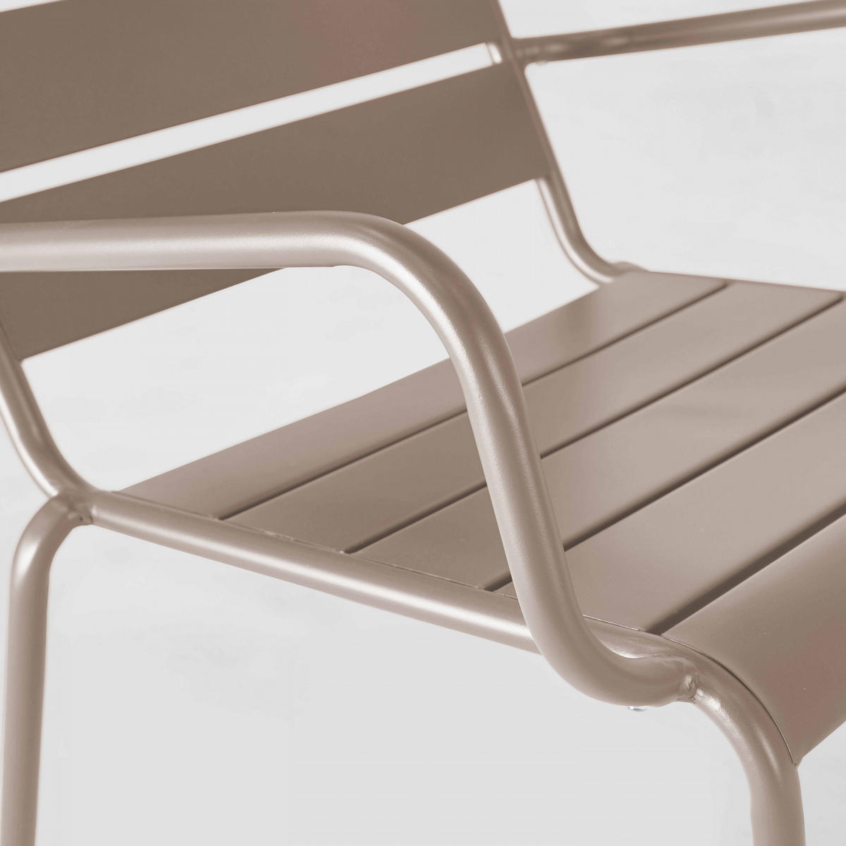 RELAXSESSEL MIT HOCKER, Taupe - Taupe, Metall (64/72/60cm) - Oviala