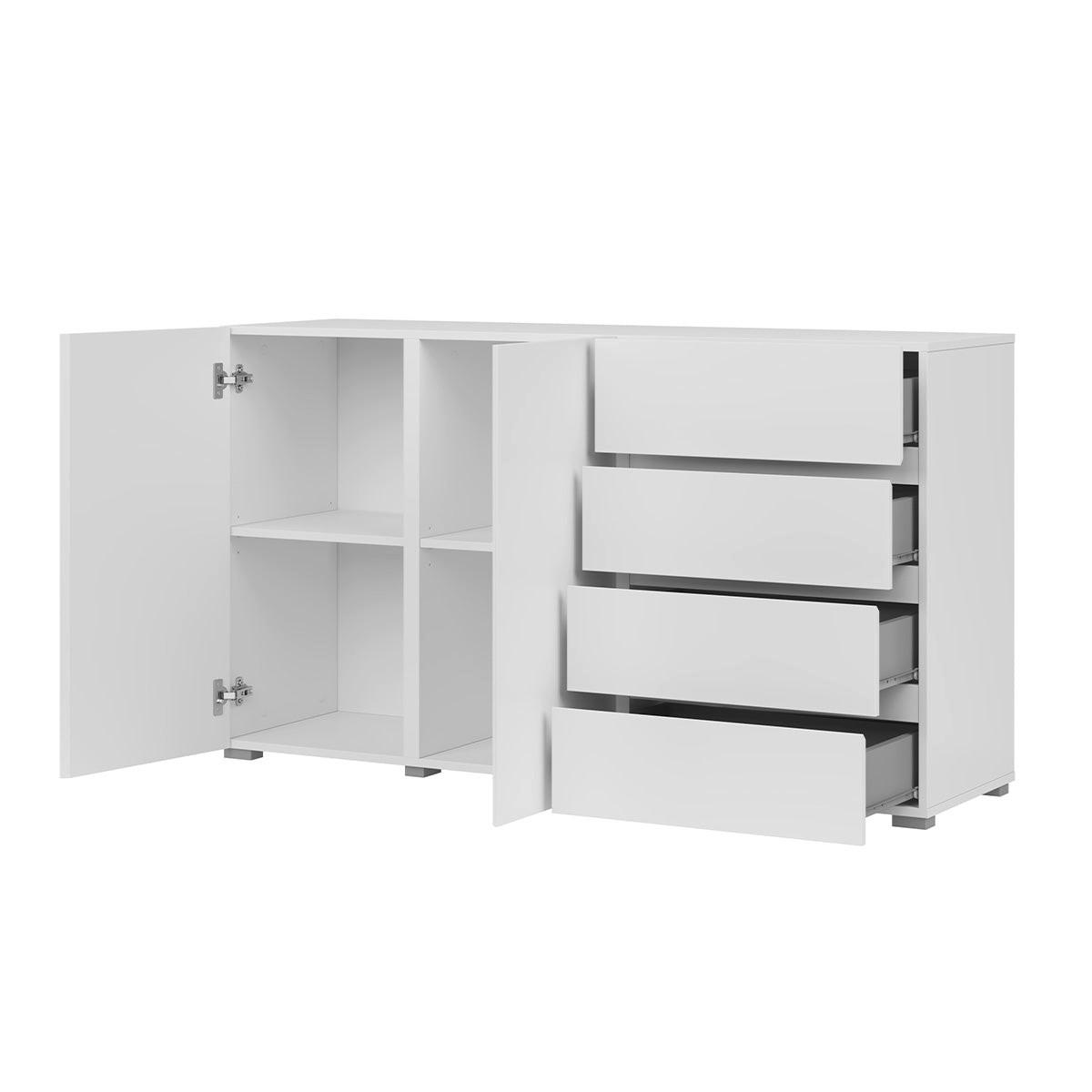 KOMODA Maxis Bijela - bijela, drvni materijal (138/78/40cm) - Petits-meubles